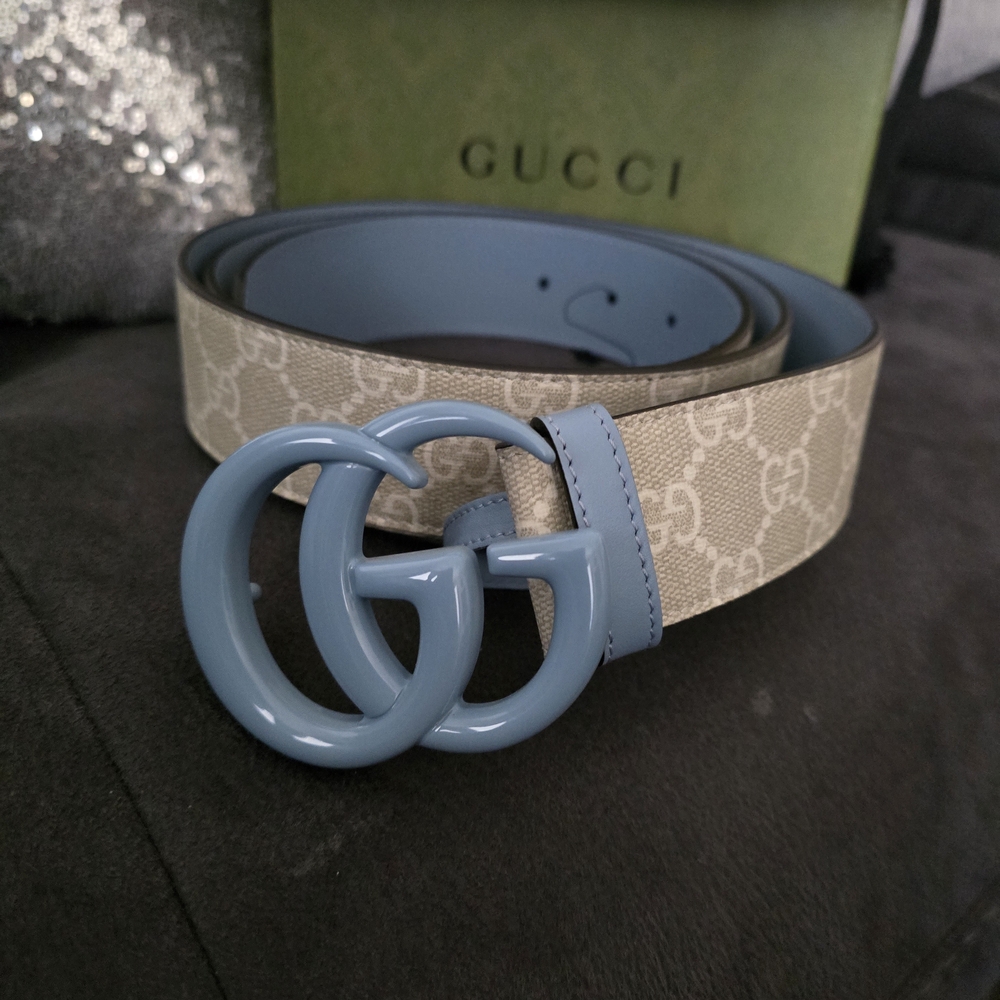GUCCI BNIB BELT BEAUTIFUL BABY BLUE, GREAT FOR SPRING, AUTHENTIC
